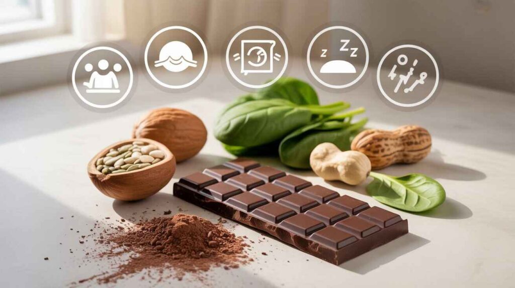 Craving chocolate magnesium deficiency explained with dark chocolate, magnesium foods, and lifestyle factors like stress and hormones.