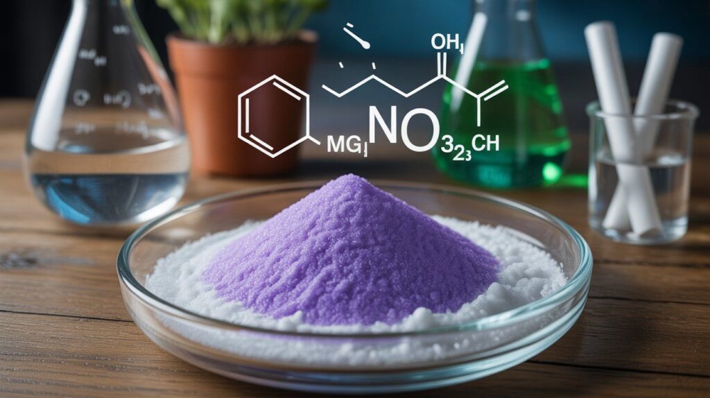 "Magnesium nitrate (Mg(NO₃)₂) hexahydrate crystals used in fertilizers, hydroponics, laboratories, and industry as a soluble oxidizer and nutrient source."