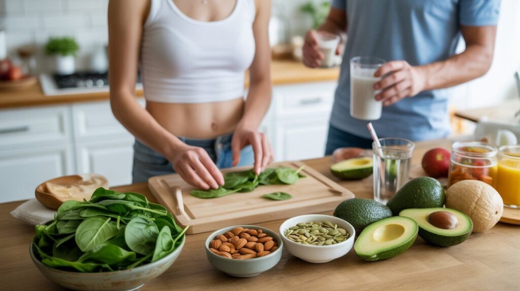 “Magnesium-rich foods like spinach, almonds, and seeds supporting fertility, hormone balance, and natural conception.”